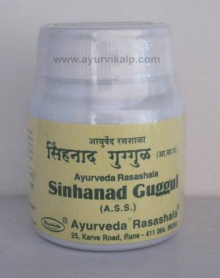 SINHANAD Guggulu, Ayurveda Rasashala, 60 Tablets,  For Rheumatic Arthritis predominently with restricted